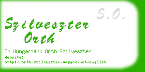 szilveszter orth business card